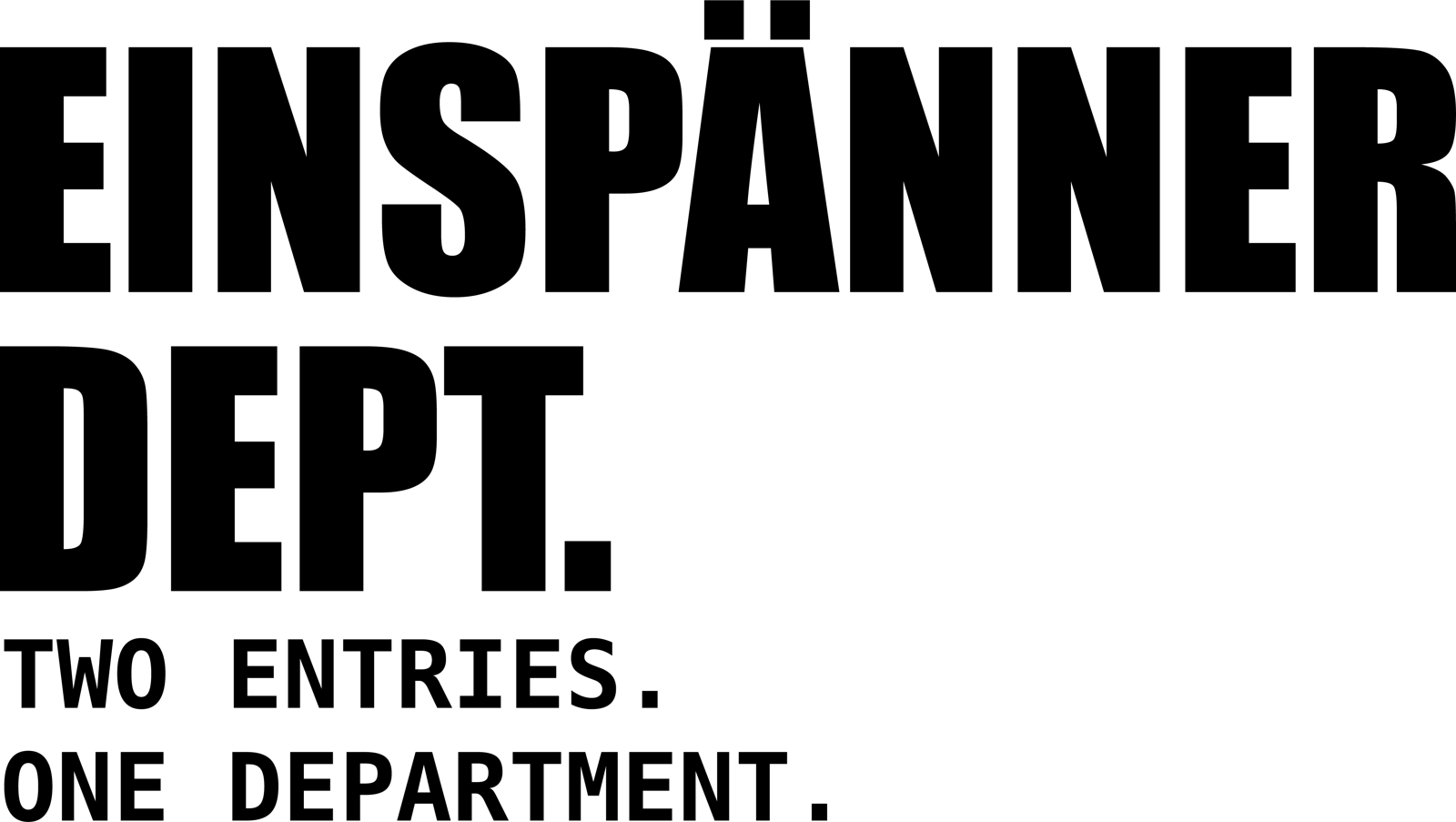 Einspänner Dept. — Two entries. One department.